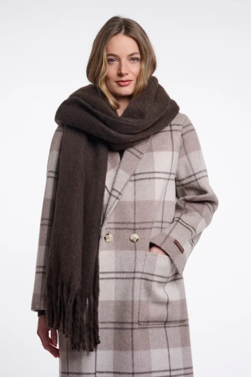 RINO & PELLE-Sccarf With Fringes-Gella.7002612-11104 Peated-BRUIN