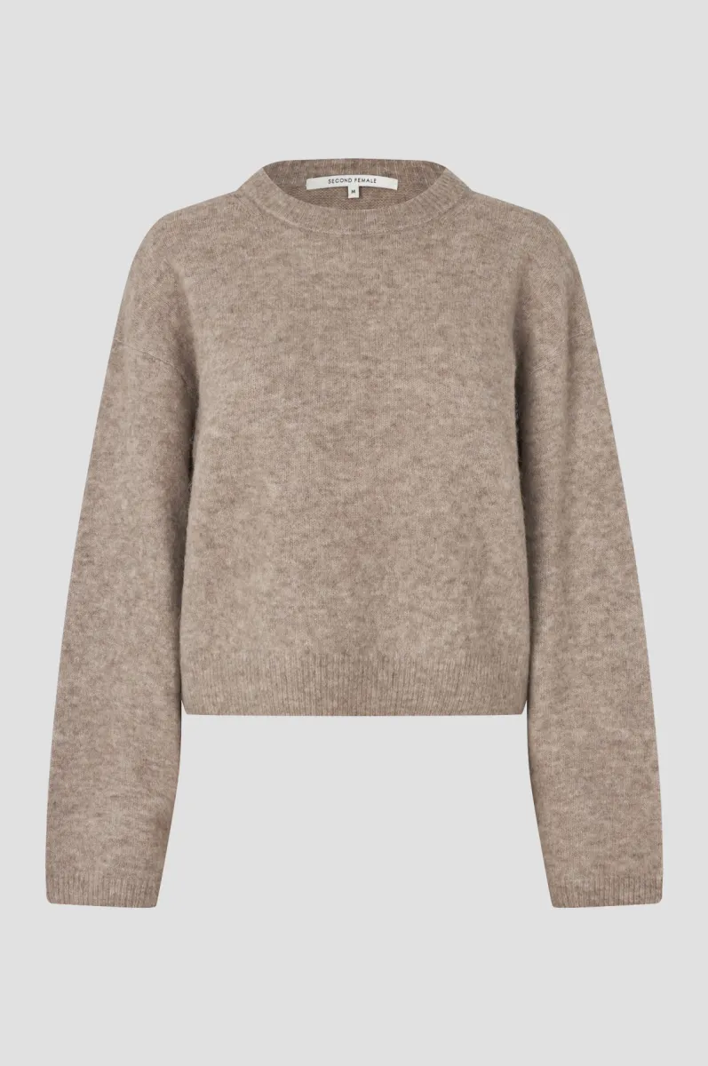 Second Female-61023-Varano Knit Pullover-1041 Beige Melange-BEIGE