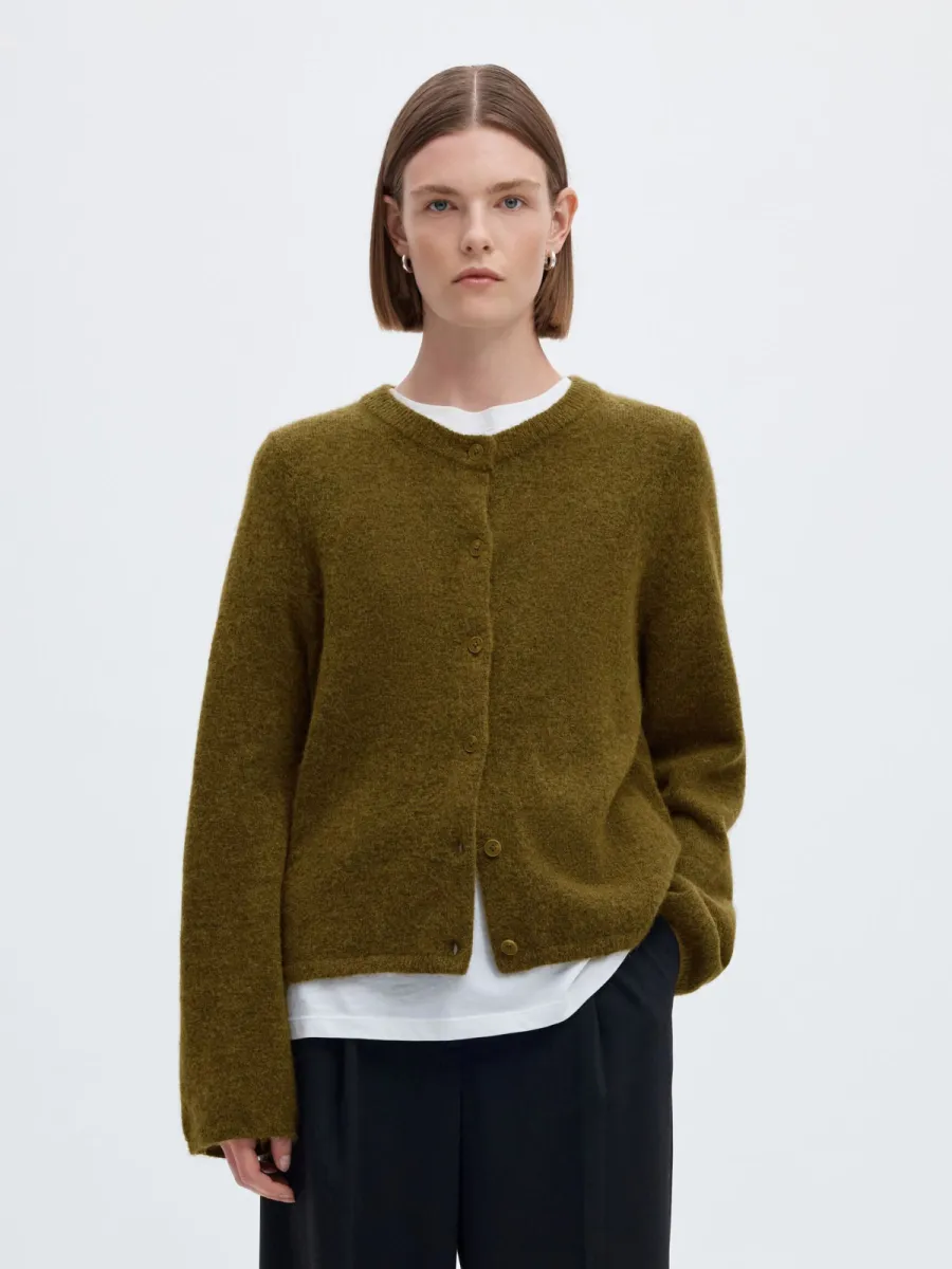 Selected Femme-SLWLULU NEW LS KNIT CARDIGAN NOOS-16098138-Fir Green-GROEN