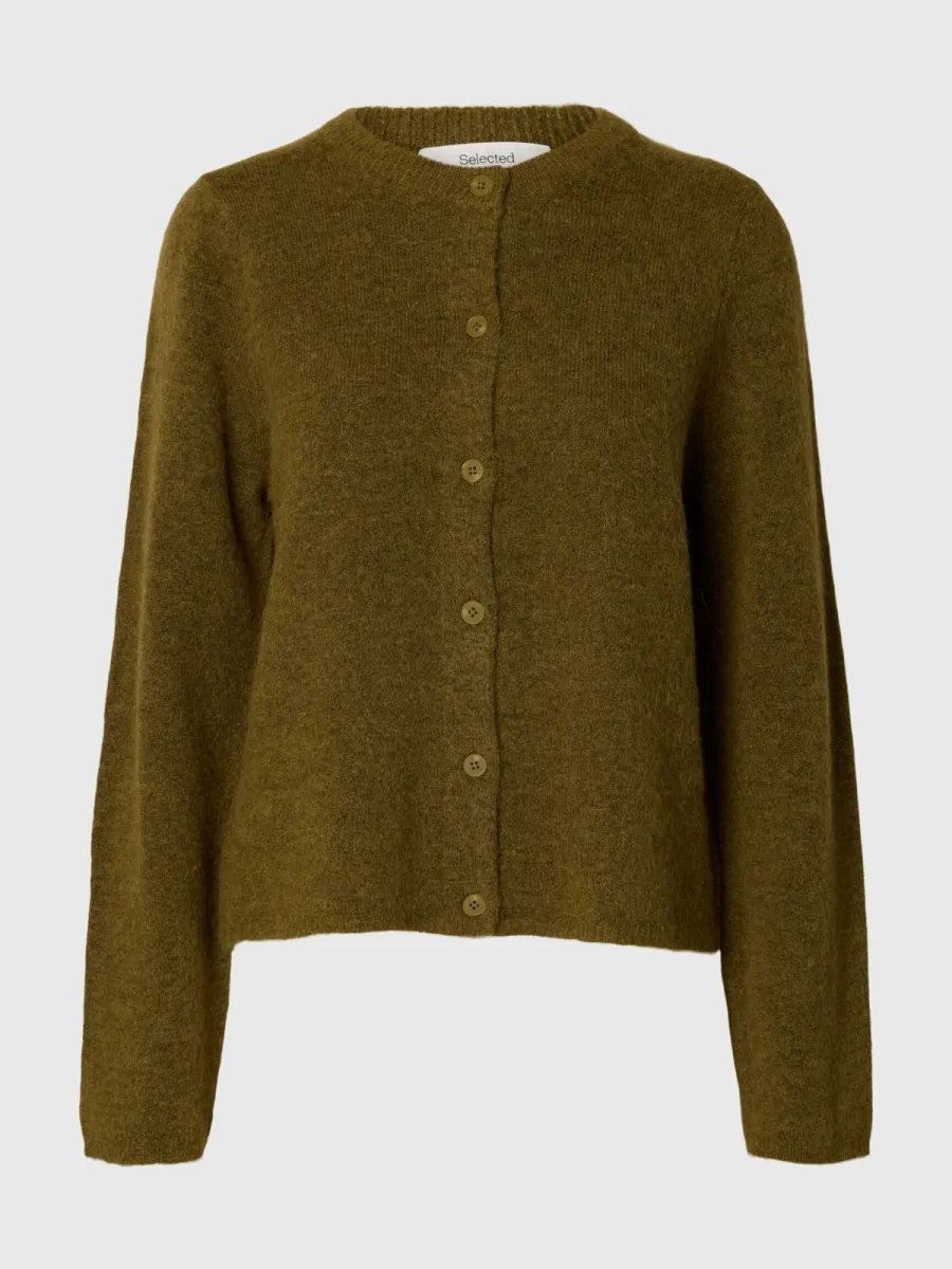Selected Femme-SLWLULU NEW LS KNIT CARDIGAN NOOS-16098138-Fir Green-GROEN