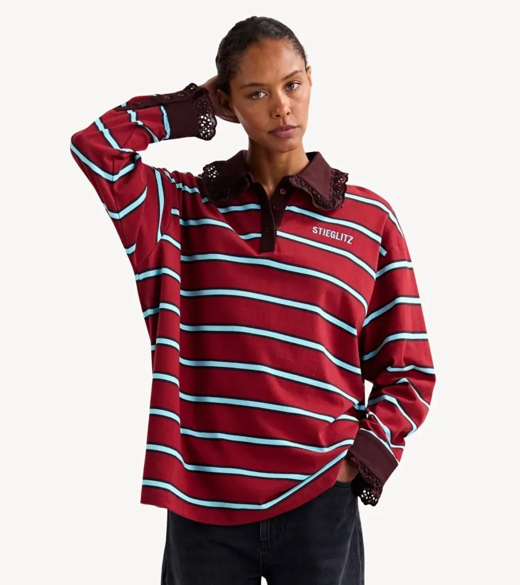 Stieglitz-Cira Polo Longsleeve-W2602005-Merlot-ROOD COMBINATIES