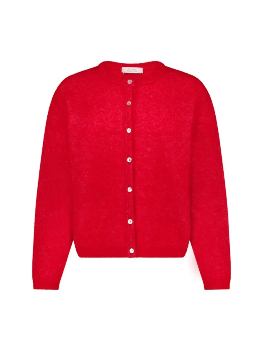 STUDIO ANNELOES-Bibi cardigan-14408-4100 Poppy red-ROOD