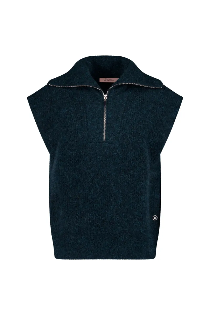STUDIO ANNELOES-Joesha sleeveless pullover-14227-8300 Dark teal-GROEN