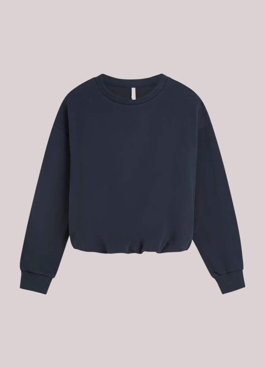 Summum-Balloon sweat peached terry-3s5350-30806-495 Midnight blue-DONKER BLAUW