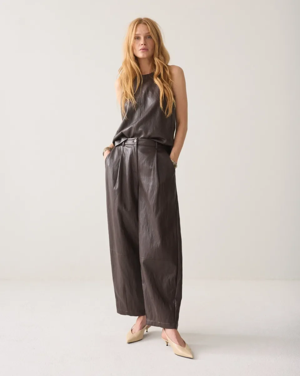 summum-balloon-trousers-soft-faux-leather-4s3043-12526-754-dark-chocolate-chocolade-1 Summum-Balloon trousers soft faux leather-4s3043-12526-754 Dark chocolate-CHOCOLADE