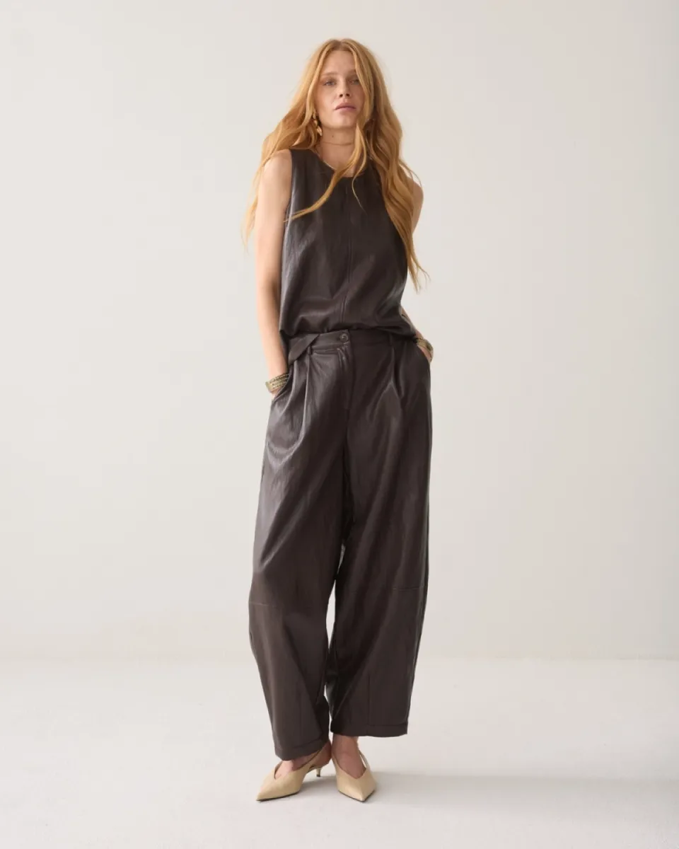 summum-balloon-trousers-soft-faux-leather-4s3043-12526-754-dark-chocolate-chocolade-2 Summum-Balloon trousers soft faux leather-4s3043-12526-754 Dark chocolate-CHOCOLADE