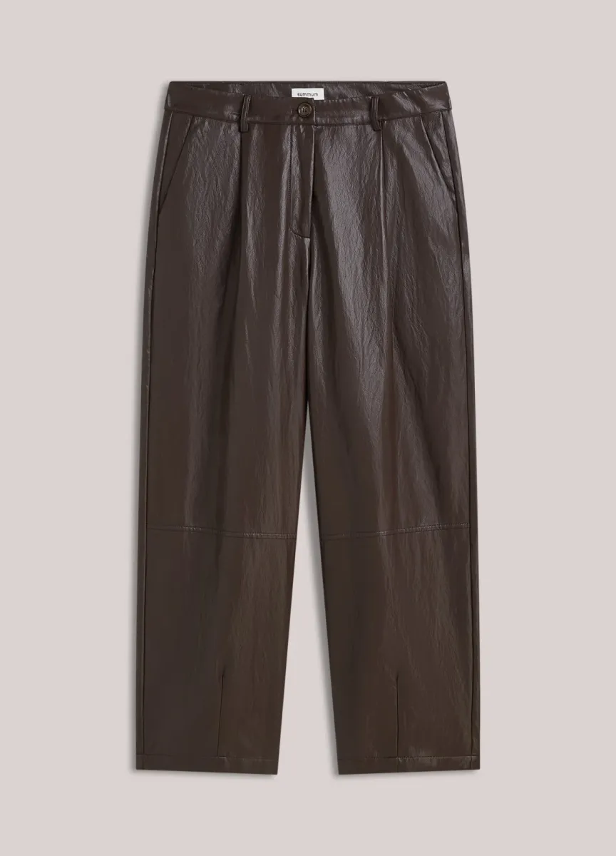 Summum-Balloon trousers soft faux leather-4s3043-12526-754 Dark chocolate-CHOCOLADE