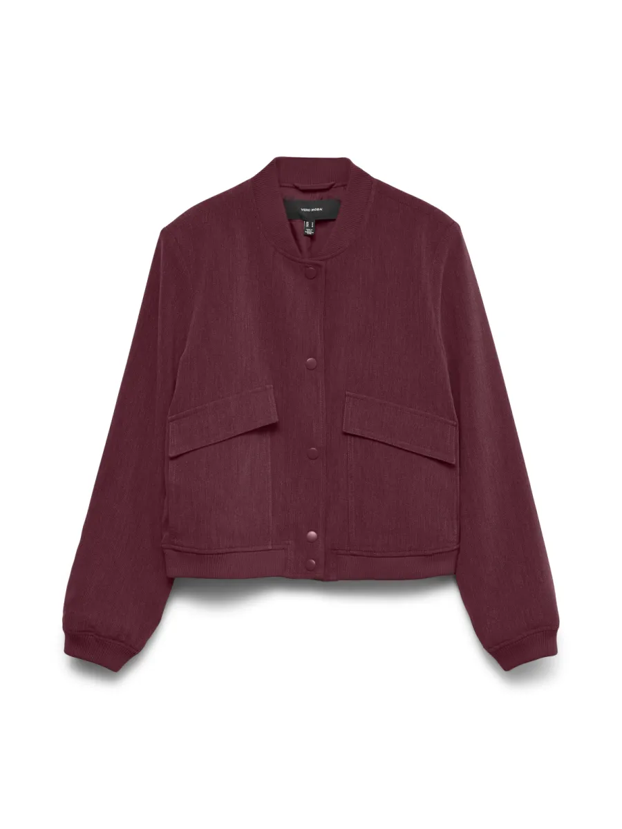 VERO MODA-VMAMALA SHORT JACKET NOOS-10307303-Windsor Wine-BORDEAUX