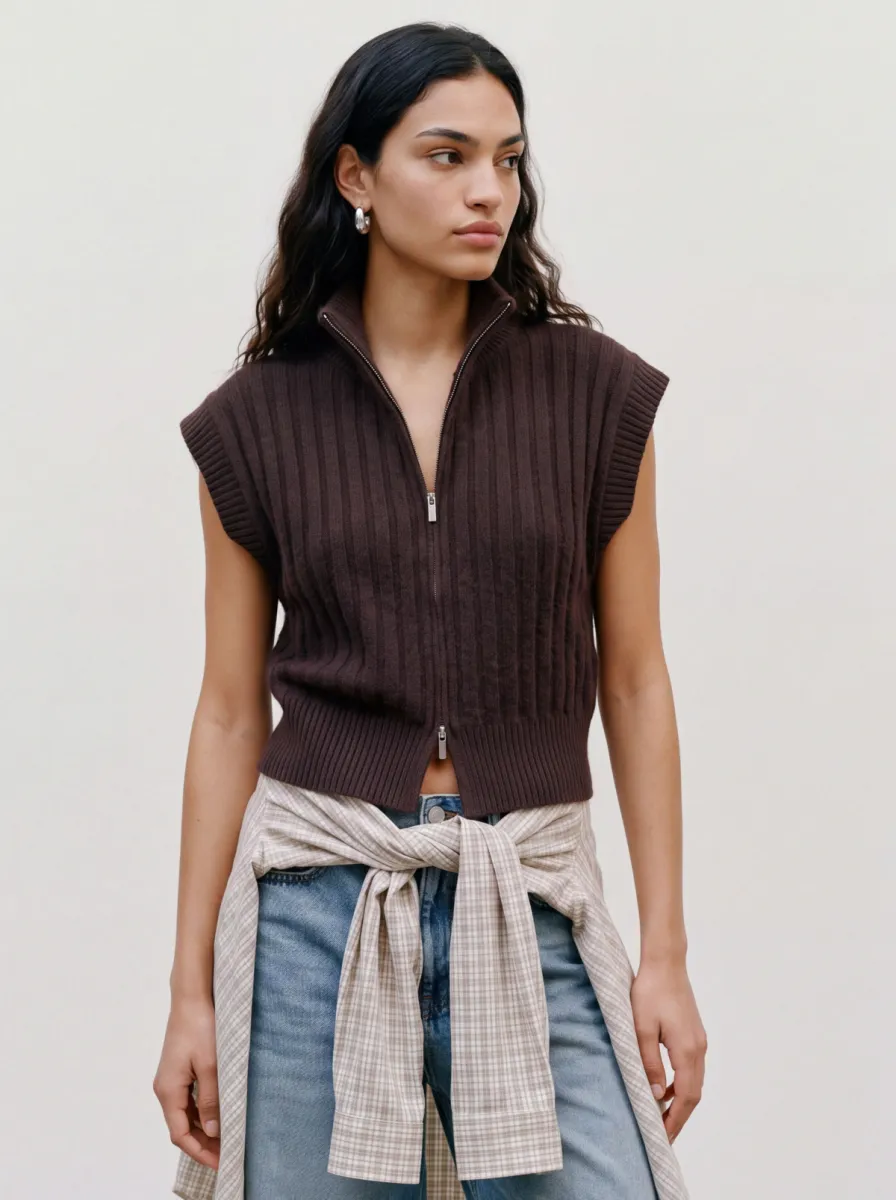 vero-moda-vmbang-rib-sl-highneck-zipper-vest-10347170-chocolate-torte-chocolade-1 VERO MODA-VMBANG RIB SL HIGHNECK ZIPPER VEST-10347170-Chocolate Torte-CHOCOLADE