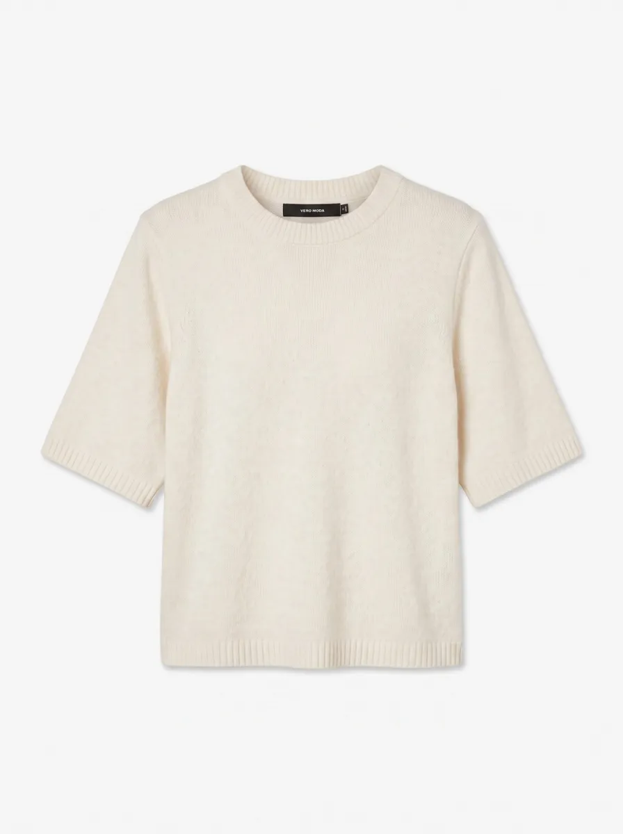 VERO MODA-VMBOOM 2/4 O-NK OVERSIZE PULLOVE GA-10325934-Birch-CREME
