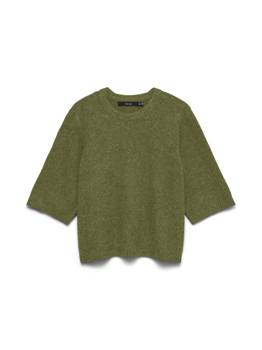 VERO MODA-VMBOOM 2/4 O-NK OVERSIZE PULLOVE GA-10325934-Spaghnum-GROEN