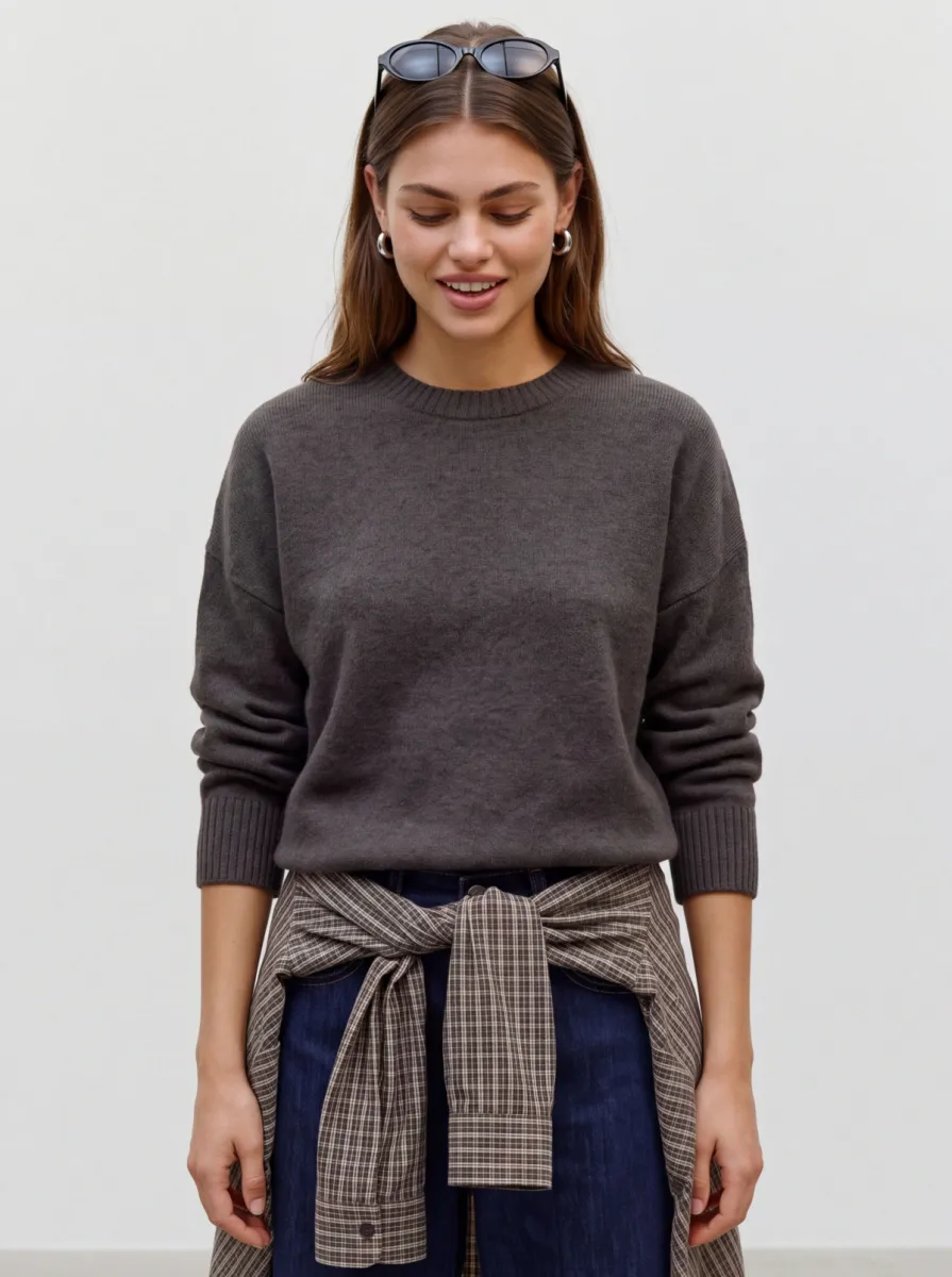 VERO MODA-VMBOOM LS O-NECK PULLOVER GA NOOS-10320463-Chocolate Torte-CHOCOLADE