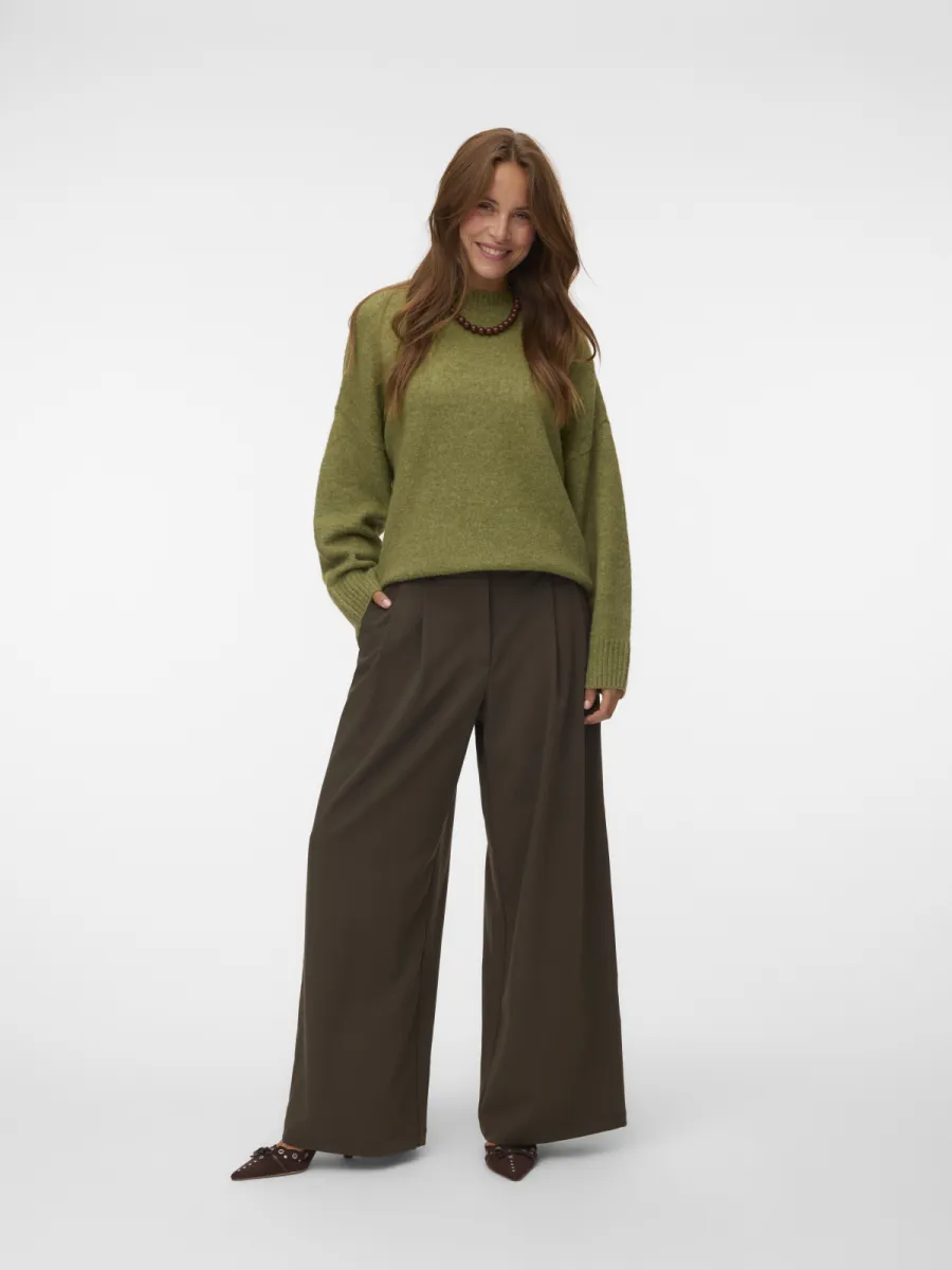 VERO MODA-VMBOOM LS O-NECK PULLOVER GA NOOS-10320463-Sphagnum-GROEN