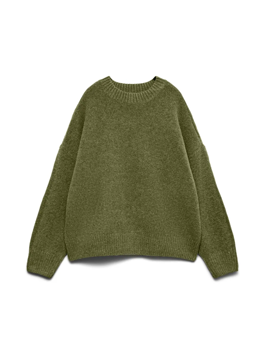 VERO MODA-VMBOOM LS O-NECK PULLOVER GA NOOS-10320463-Sphagnum-GROEN
