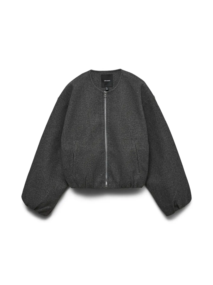 VERO MODA-VMCHLOE LS BOMBER JACKET NOOS-10348715-Dark Grey Melange-DONKER GRIJS/GRAFIET