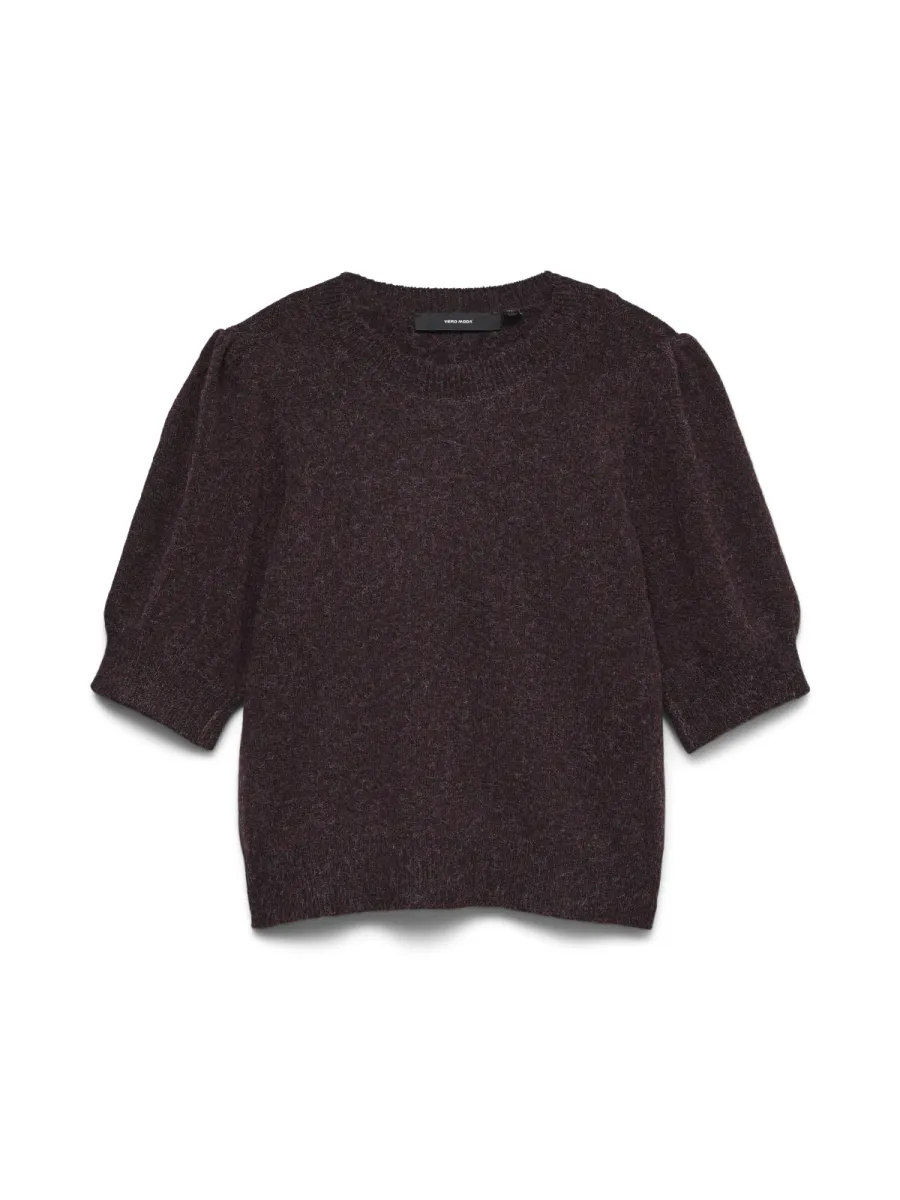 VERO MODA-VMDOFFY 2/4 O-NECK PULLOVER GA NOOS-10278313-Windsor Wine-BORDEAUX