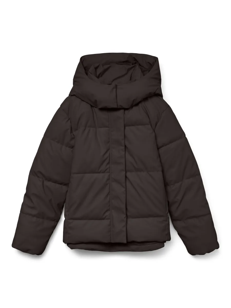 VERO MODA-VMGRETAKYLIE SHORT COATED JACKET NO-10311315-Chocolate Torte-CHOCOLADE