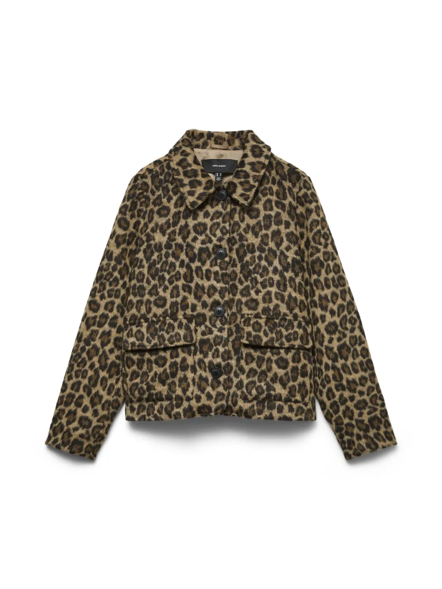 VERO MODA-VMLEOKELLY SHORT JACKET BOO-10348427-Silver Mink-KIT