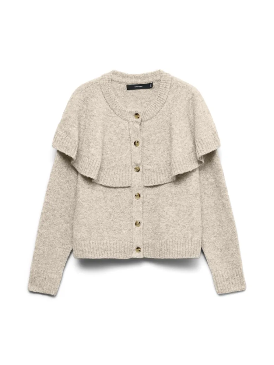 VERO MODA-VMLILLI LS O-NECK CAPE CARDIGAN BOO-10348254-Birch-CREME