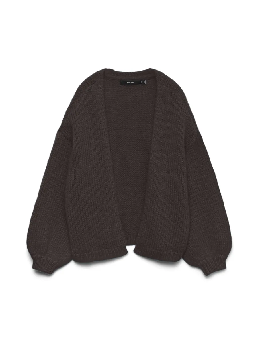 VERO MODA-VMMAYBE LS OPEN CARDIGAN NOOS-10273101-Chocolate Torte-CHOCOLADE