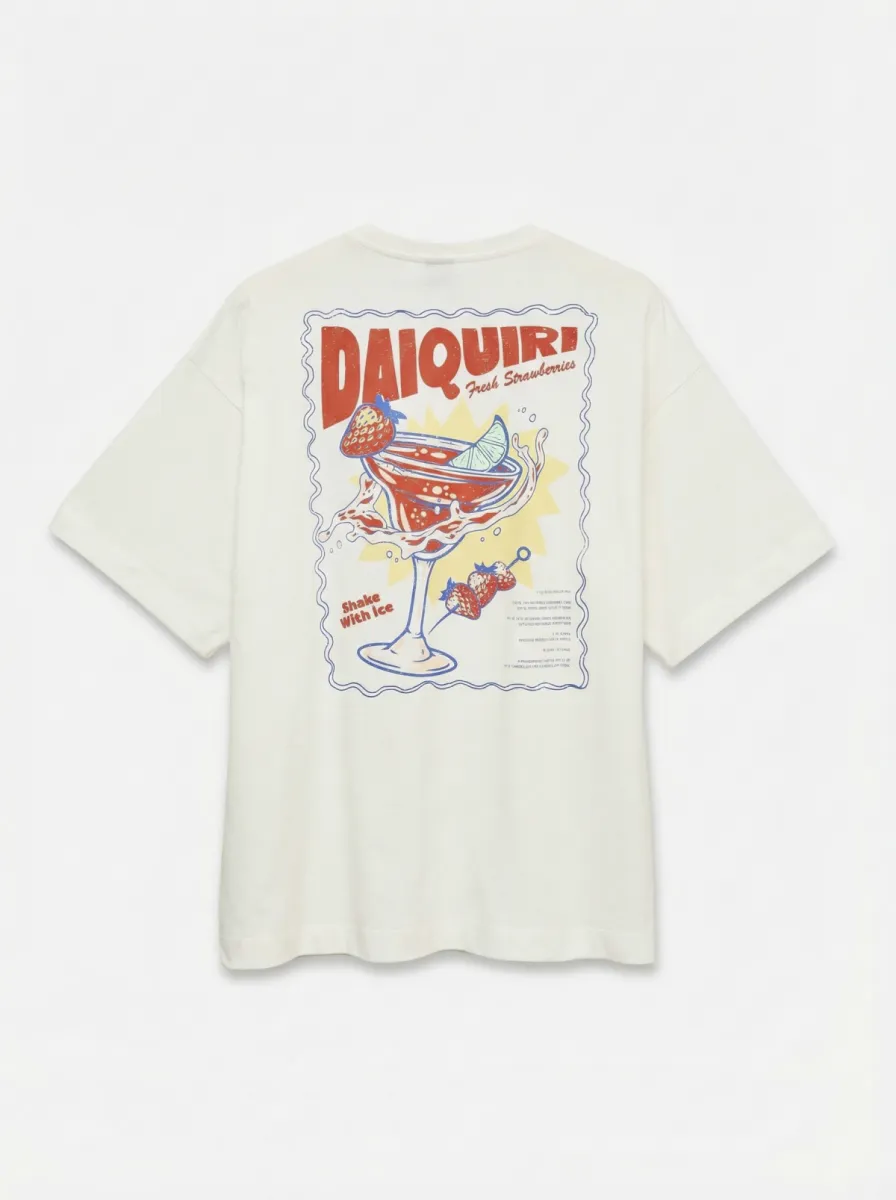 VERO MODA-VMMIRA HAILEY SS OVERSIZE TEE JRS E-10357338-Daiquiri-WIT COMBINATIES