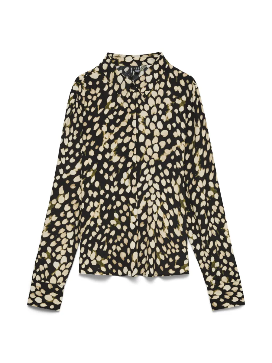 VERO MODA-VMMIRIAM LS SHIRT WVN BTQ-10352564-Black-BLACK