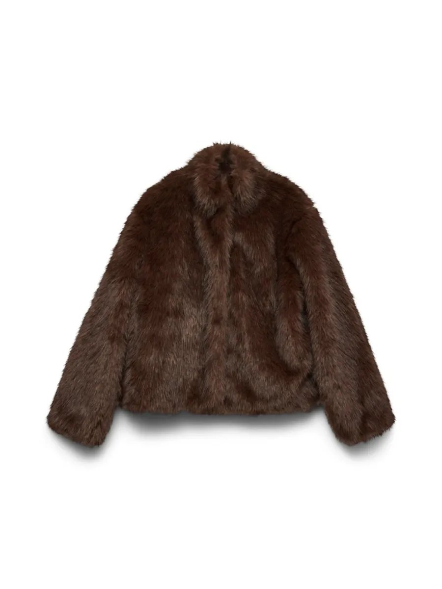 VERO MODA-VMMONROE SHORT JACKET NOOS-10315328-Chocolate Torte-CHOCOLADE