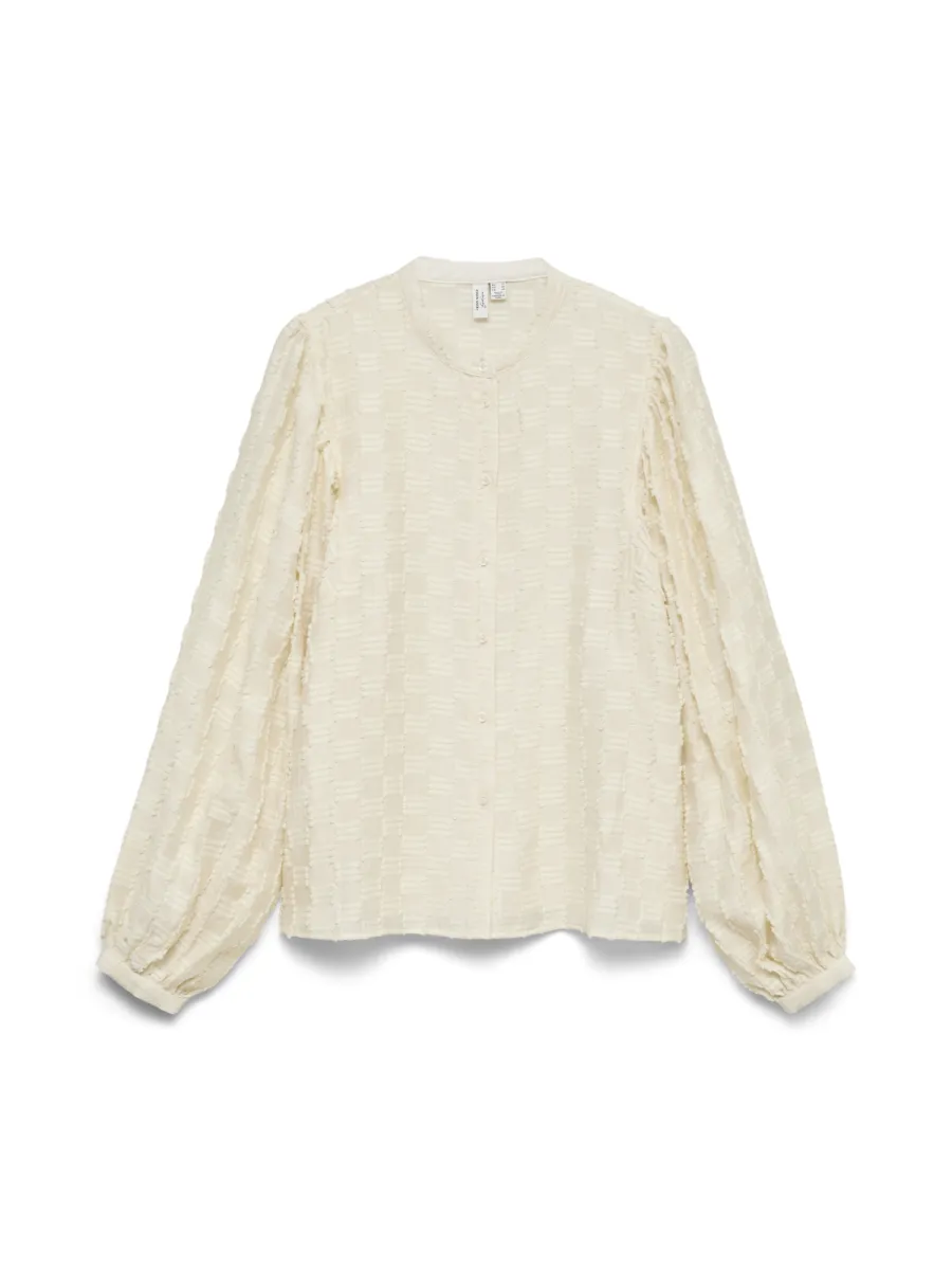 VERO MODA-VMMYLA L/S SHIRT WVN BTQ-10351058-Birch-CREME