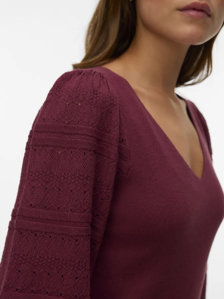 vero-moda-vmnewlimone-ls-v-neck-pullover-boo-10346938-windsor-wine-bordeaux-3 VERO MODA-VMNEWLIMONE LS V-NECK PULLOVER BOO-10346938-Windsor Wine-BORDEAUX