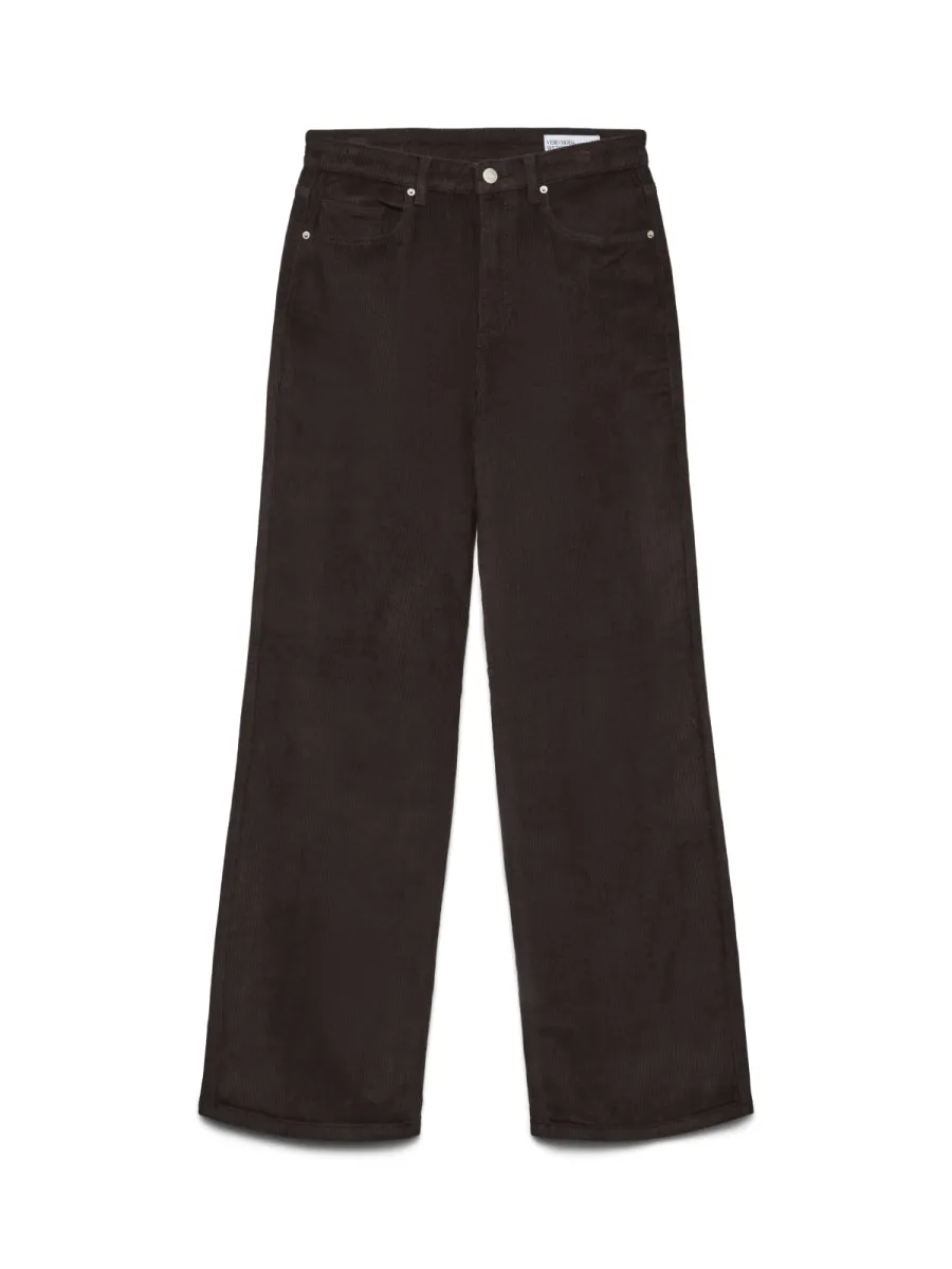 VERO MODA-VMTESSA HR WIDE CORDUROY PANTS GA N-10315350-Chocolate Torte-CHOCOLADE