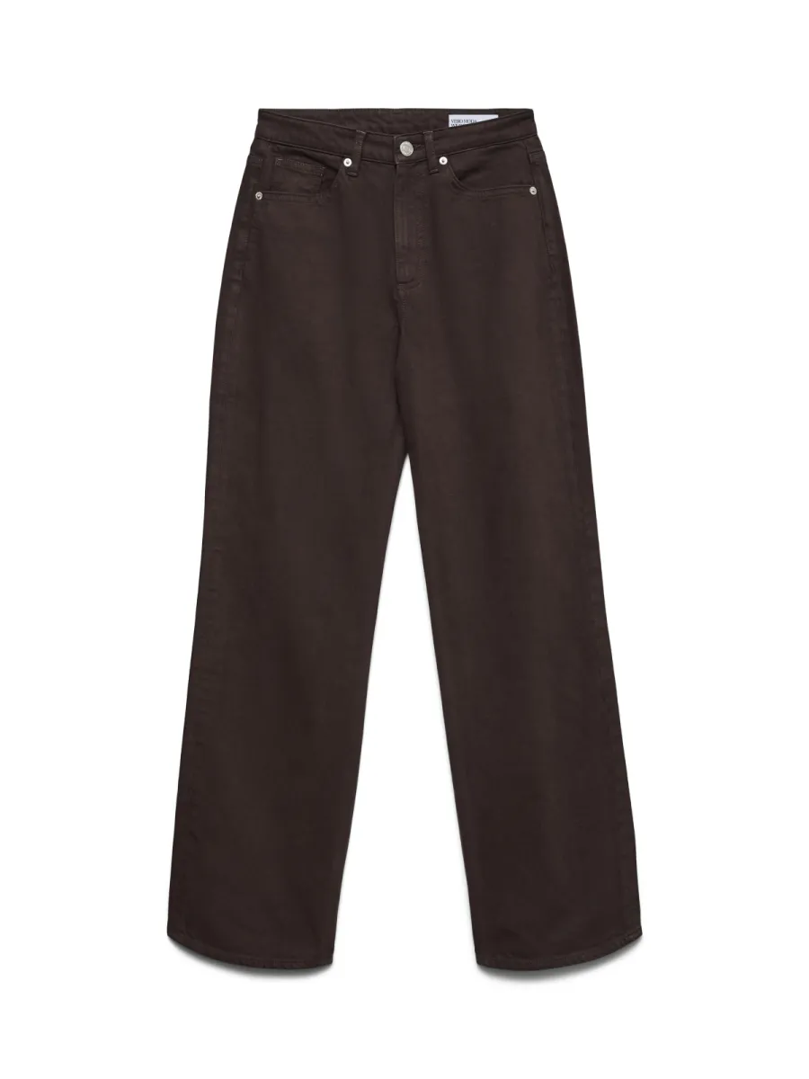 VERO MODA-VMTESSA HR WIDE JEANS COLOR GA NOOS-10288257-Chocolate Torte-CHOCOLADE