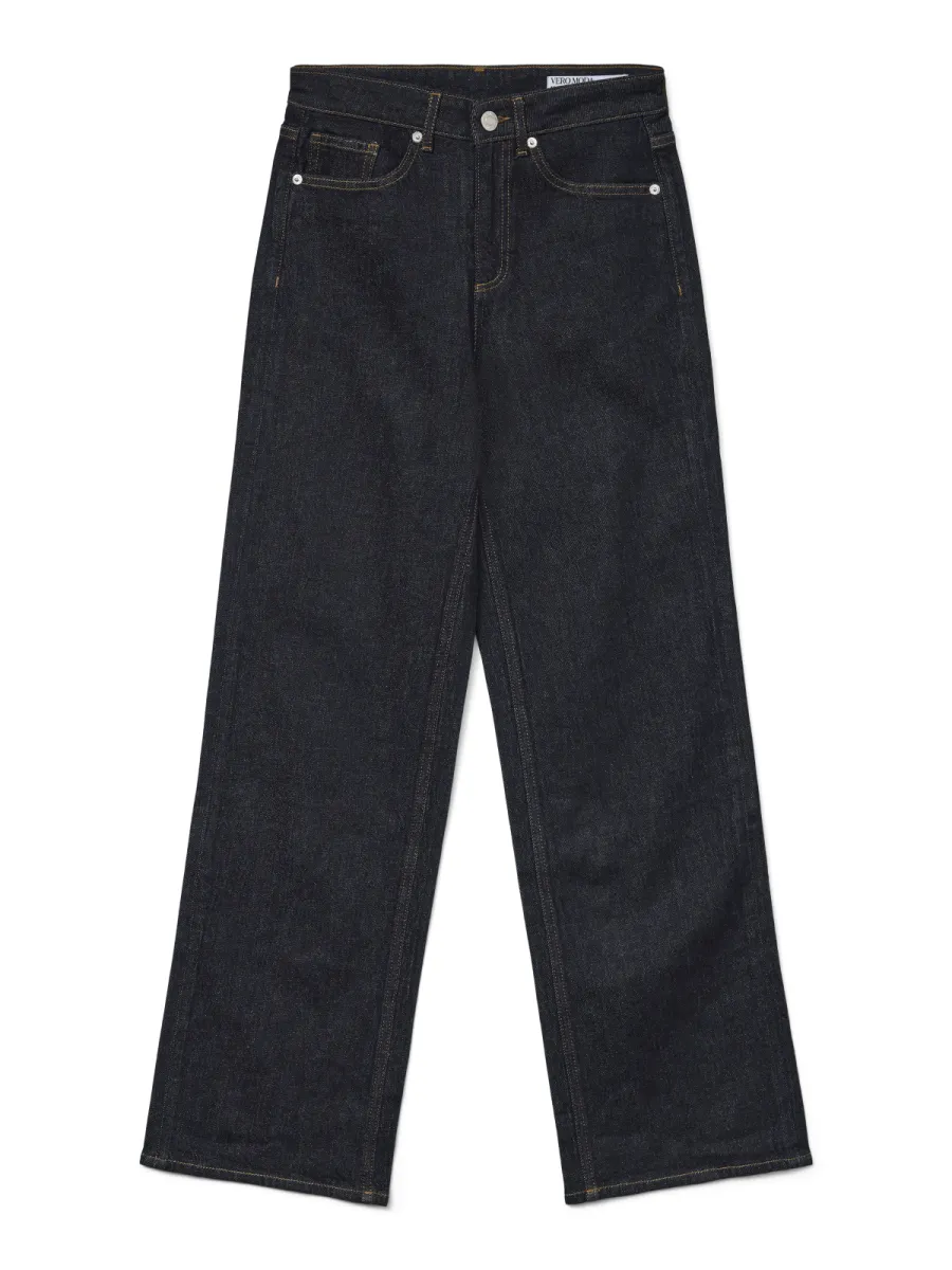 VERO MODA-VMTESSA HR WIDE JEANS RA369 GA NOOS-10297608-Dark Blue Denim Rinse-DONKER DENIM