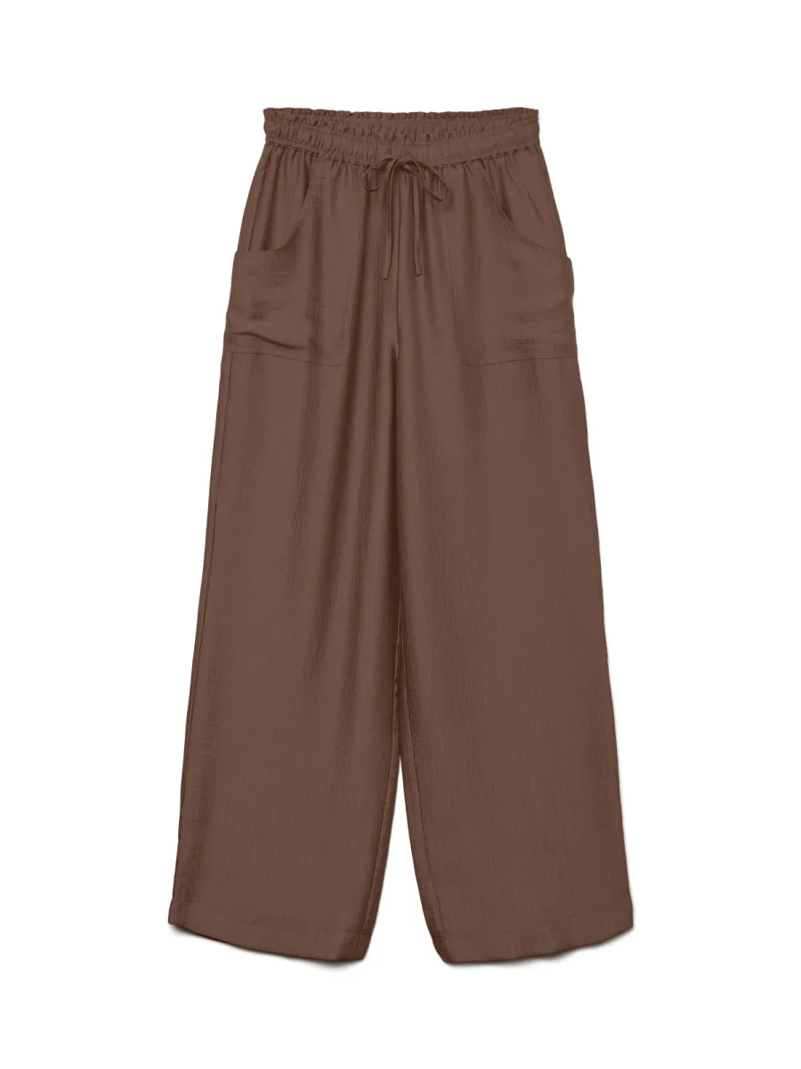 VERO MODA-VMTOMA HW STRAIGHT PANTS WVN LCS-10329454-Cocoa Brown-ROEST