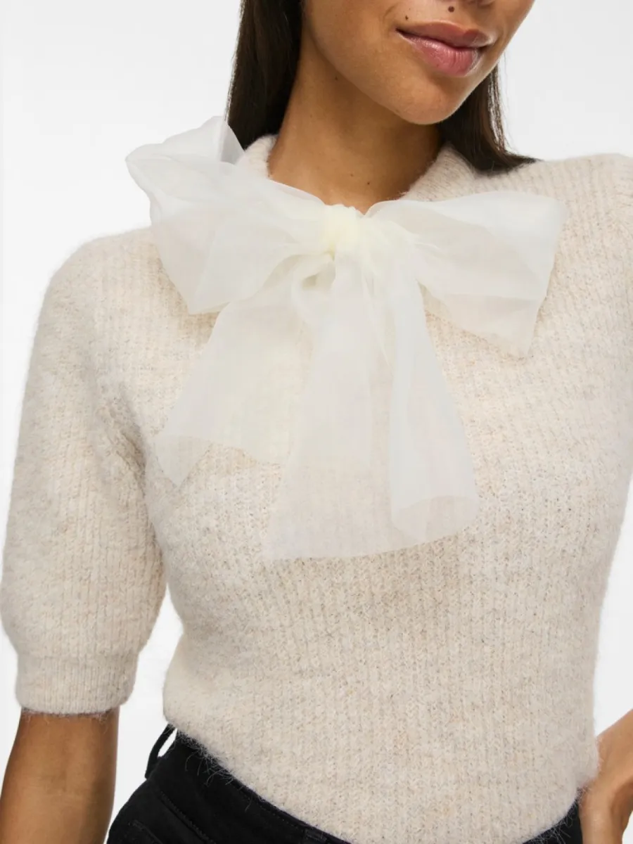 vila-viitza-o-neck-2-4-bow-knit-top-bfs-14116072-super-light-natural-naturel-4 VILA-VIITZA O-NECK 2/4 BOW KNIT TOP/BFS-14116072-Super Light Natural-NATUREL
