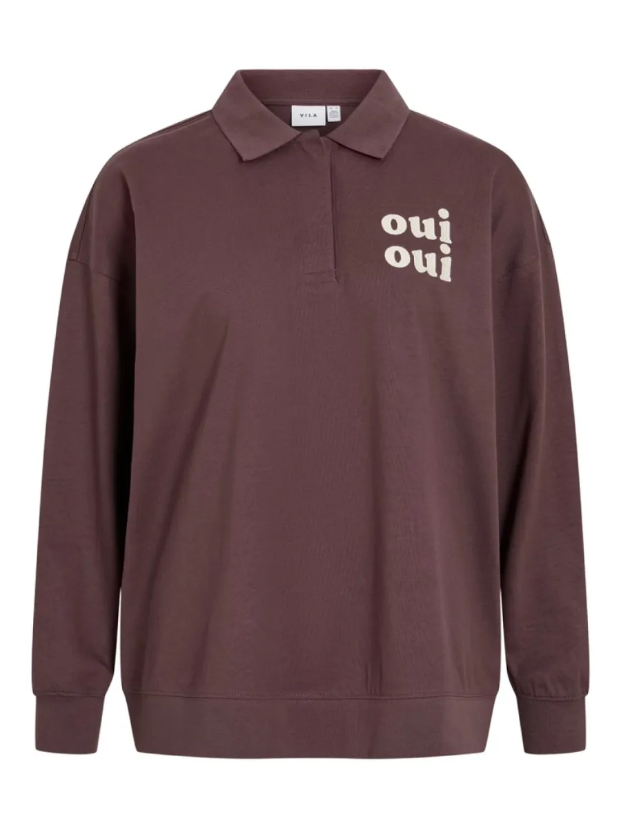 VILA-VIMONIE COLLAR L/S TOP-14119159-Raisin-BORDEAUX