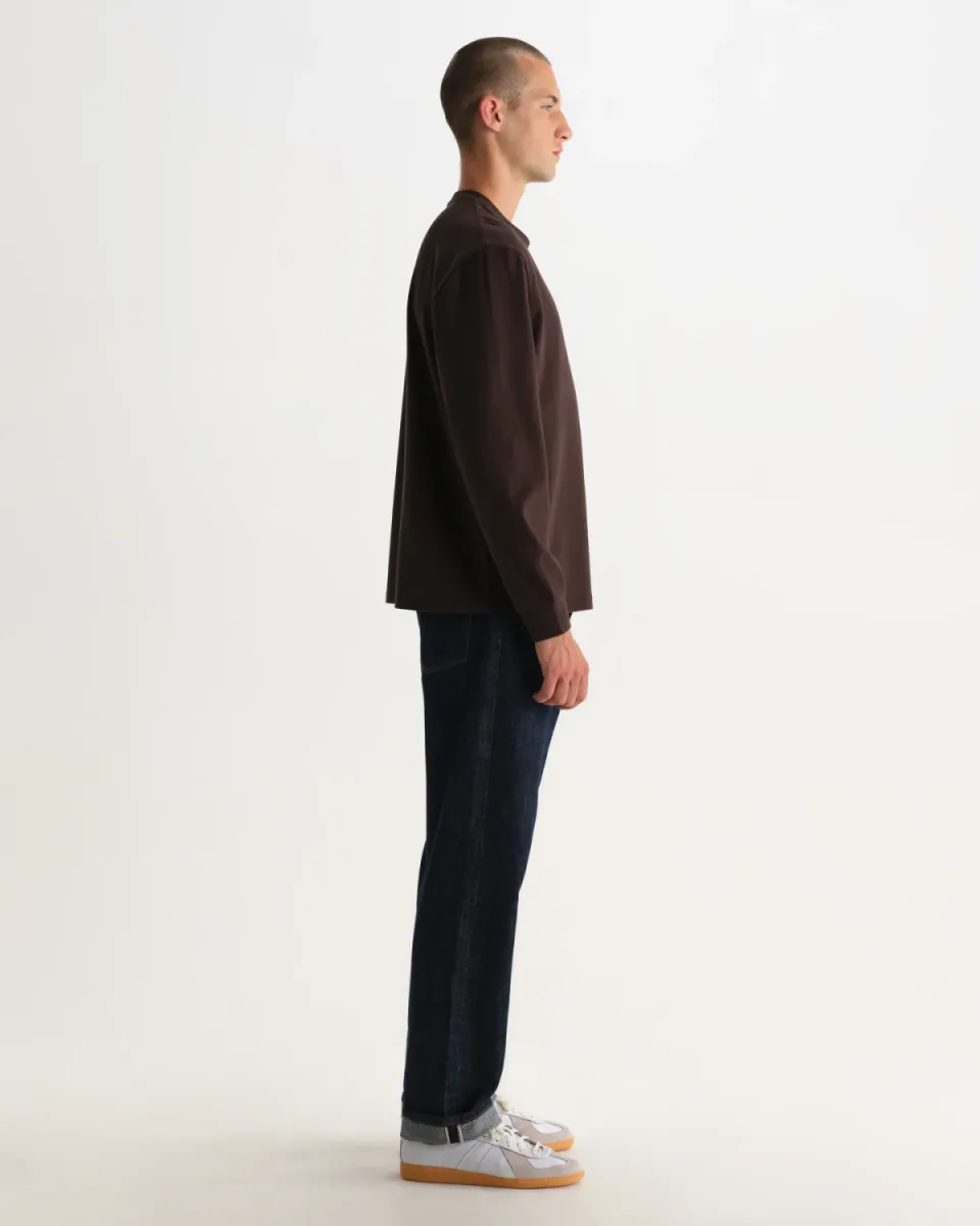 wax-london-hayden-l-s-tee-dark-brown-donker-bruin-3 Wax London--Hayden l/s tee-Dark brown-DONKER BRUIN