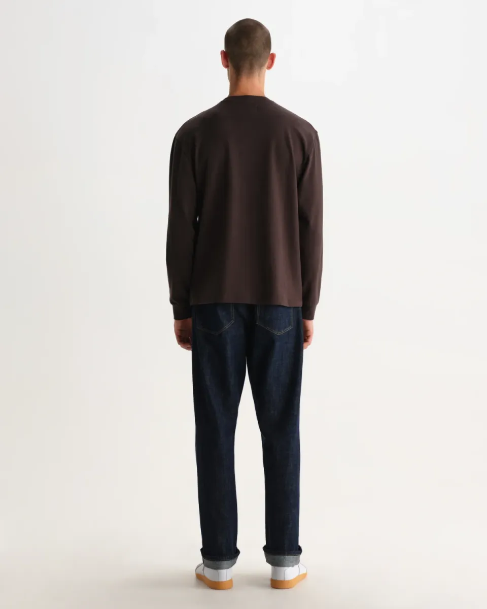 wax-london-hayden-l-s-tee-dark-brown-donker-bruin-4 Wax London--Hayden l/s tee-Dark brown-DONKER BRUIN