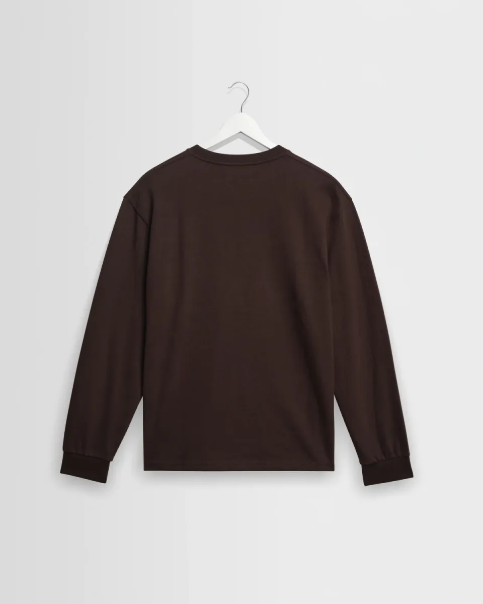 wax-london-hayden-l-s-tee-dark-brown-donker-bruin-7 Wax London--Hayden l/s tee-Dark brown-DONKER BRUIN