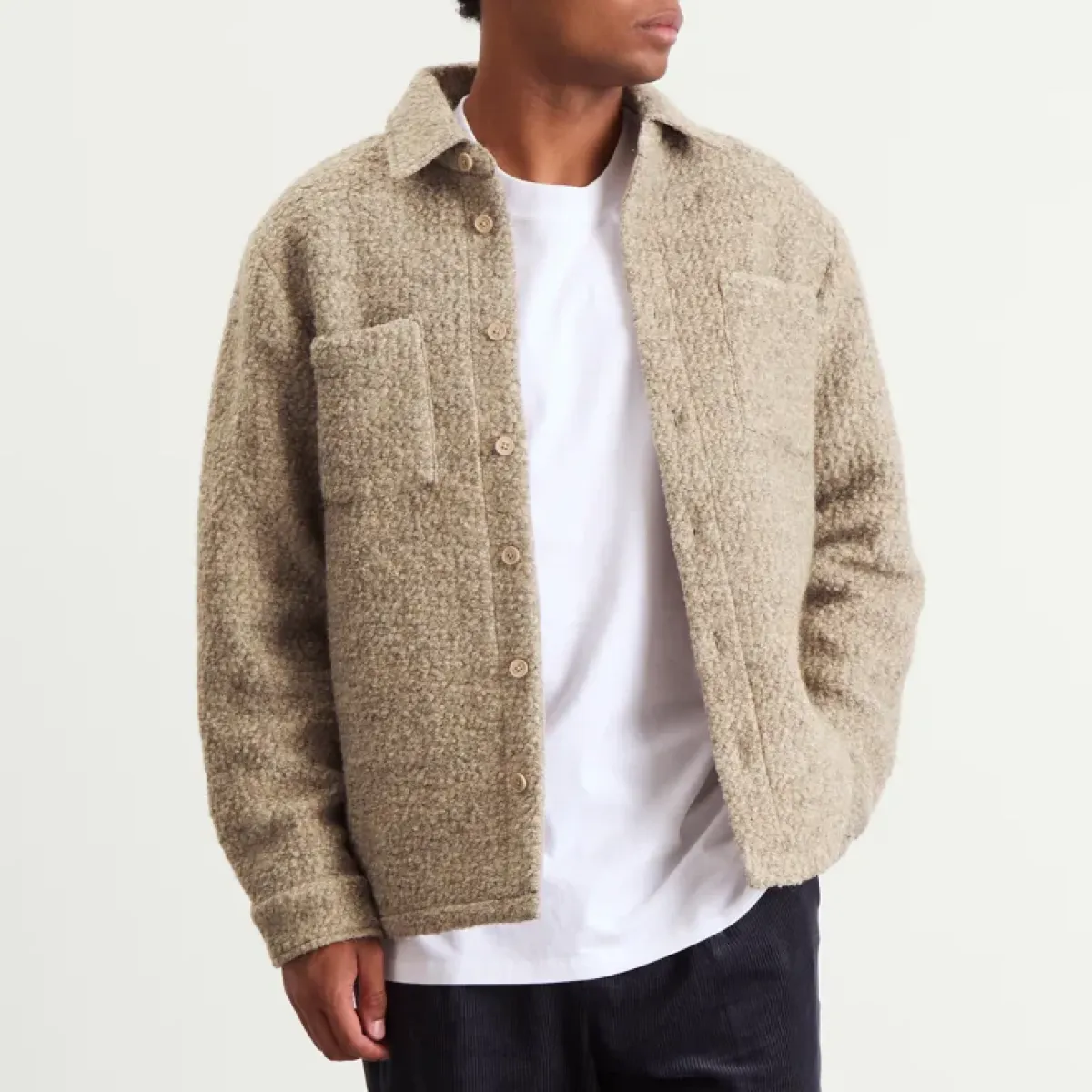 Wax London--Mount reversible overshirt-Natural-NATUREL