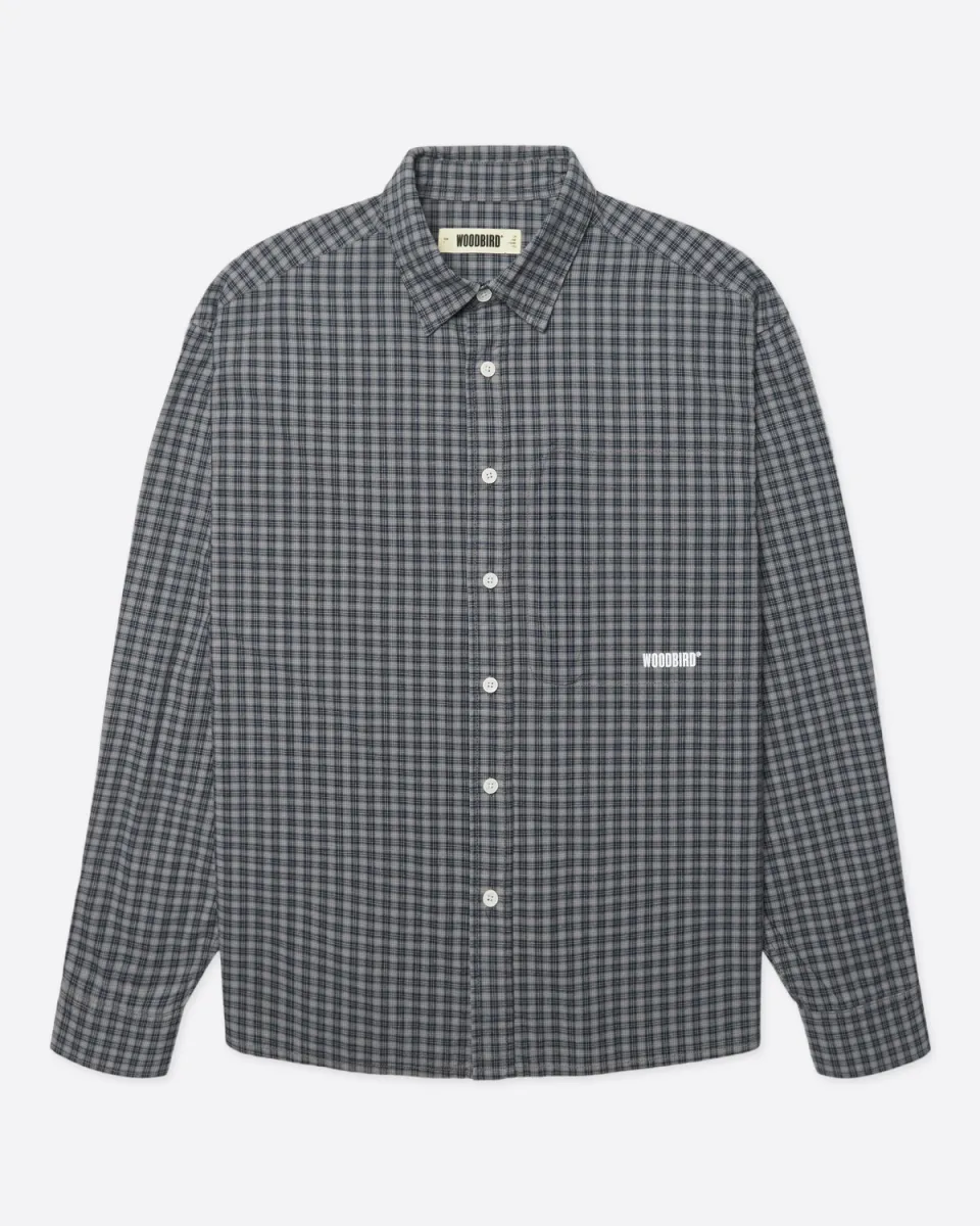 Woodbird-WBBuzo yu check shirt-2636-700-Blue-BLAUW