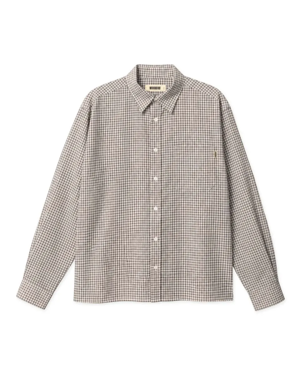 Woodbird-WBBuzo yue check shirt-2636-733-Sand brown-ZAND
