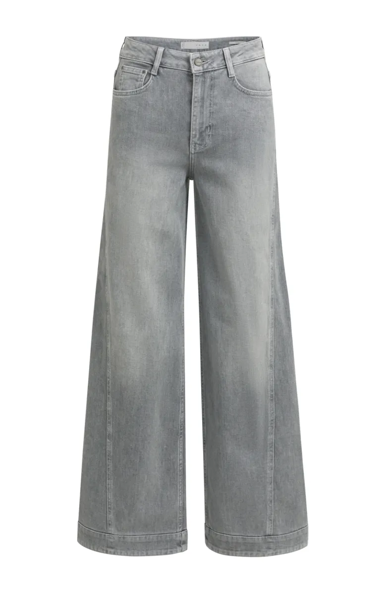 YAYA-Denim jeans w. seam - L34; Cotton/Polyester/Elastane; 99027-01-311164-609-99027-GRIJS COMBINATIES