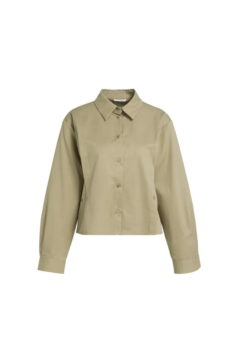 YAYA-Poplin blouse; Lyocell/Cotton; 71019-01-201240-608-71019-GROEN