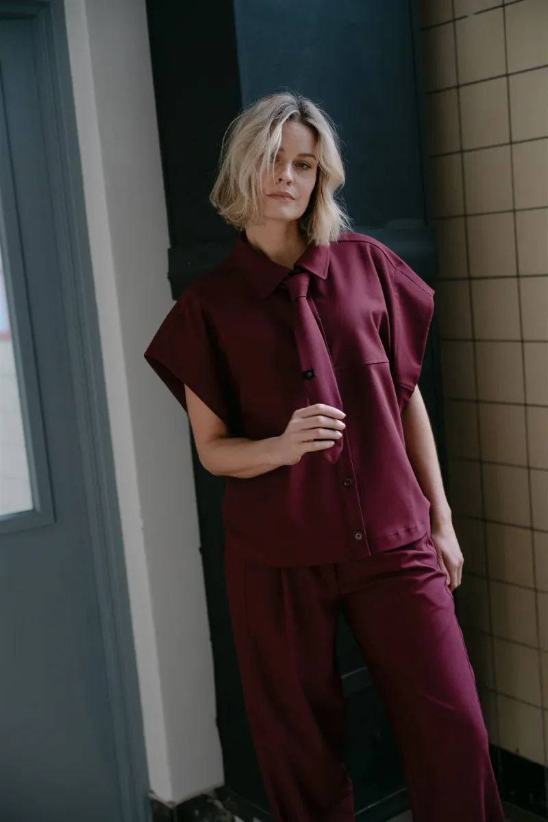 Aimee The Label--Fashio Tie-Burgundy-BORDEAUX