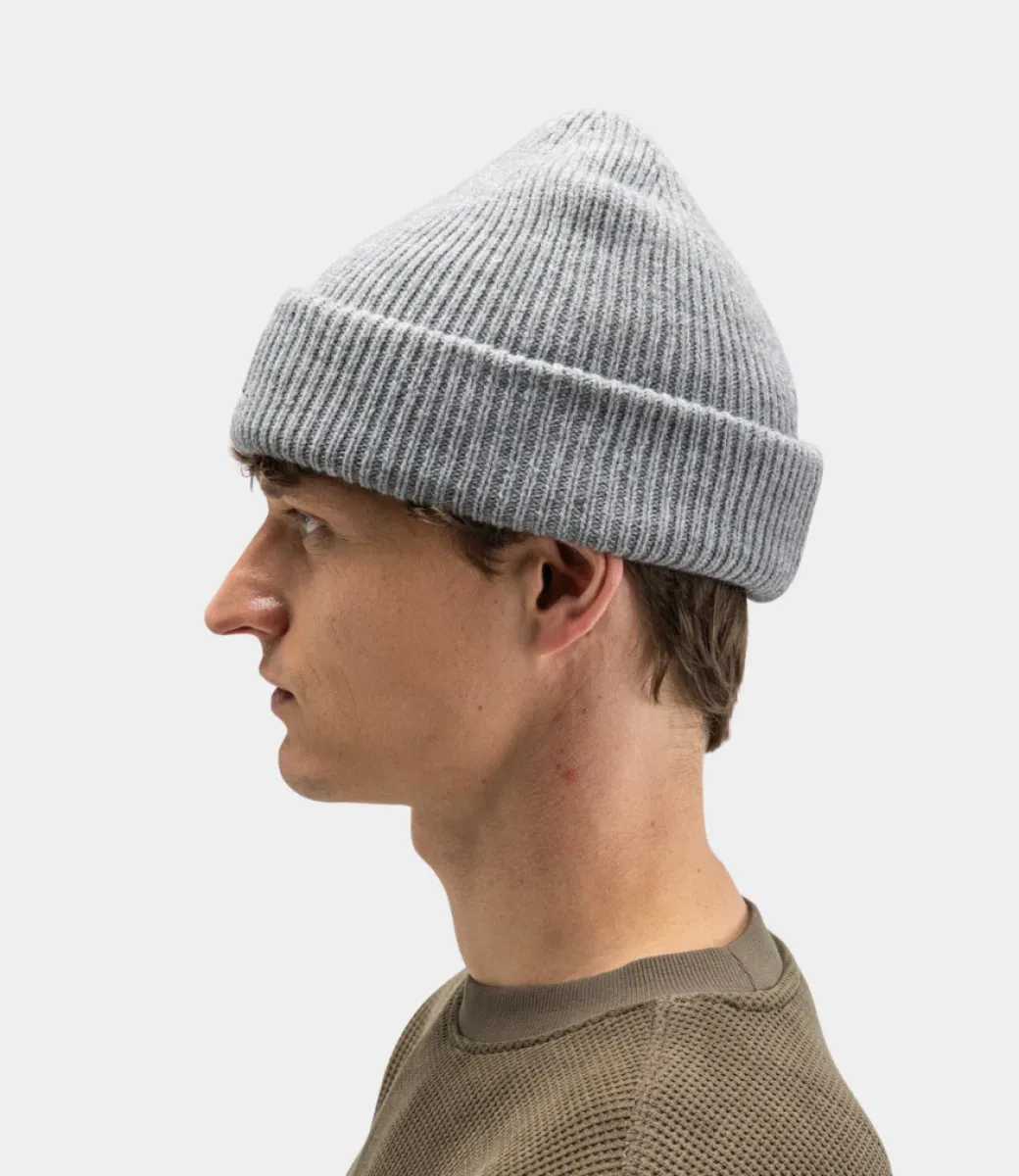 BUTCHER OF BLUE-Army wool hook beanie-M2629004-133 Grey melange-OFF WHITE