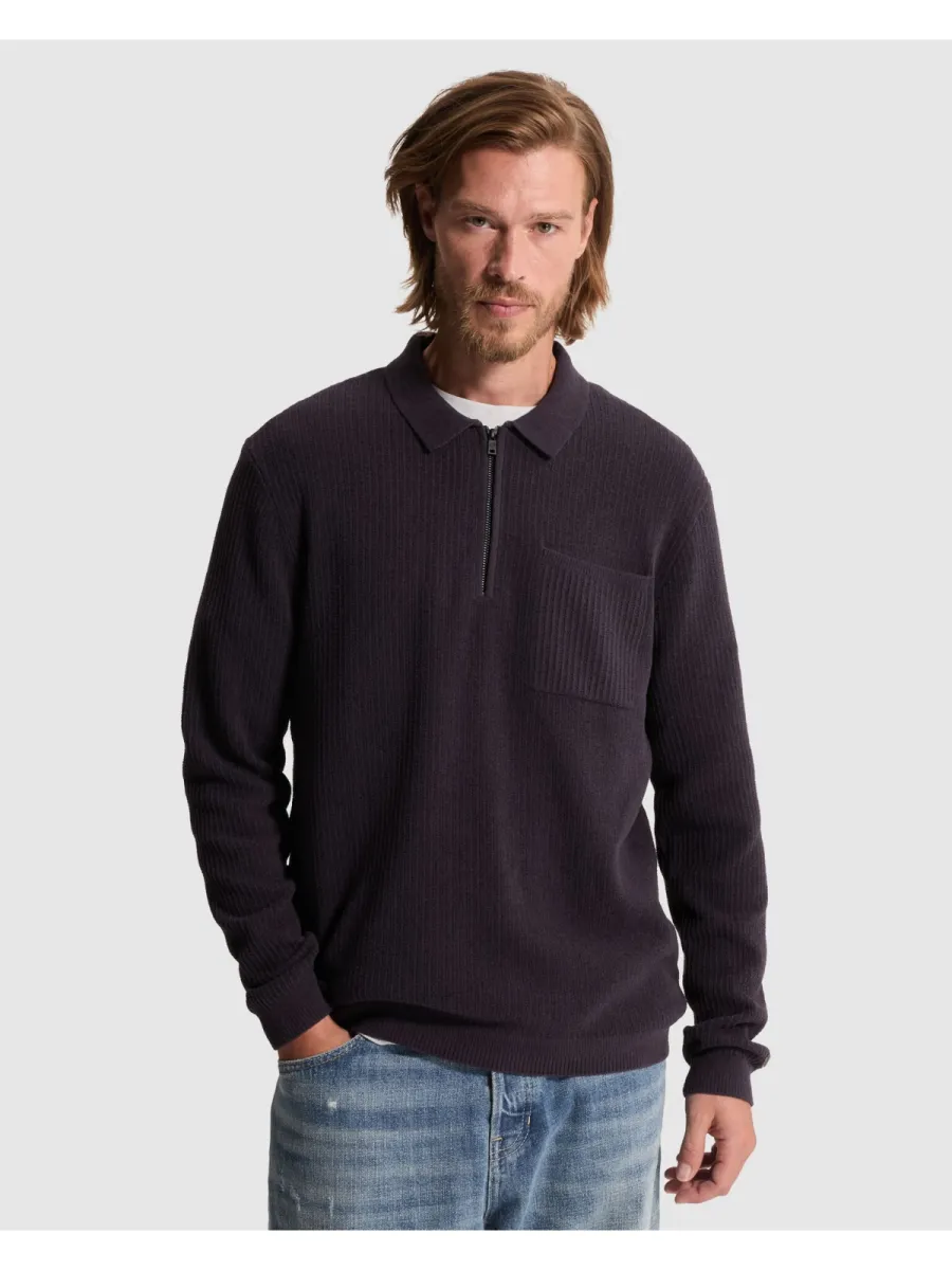 CAST IRON-Crewneck regular fit soft blend-CKW2609314-4163 Nightshade-NAVY