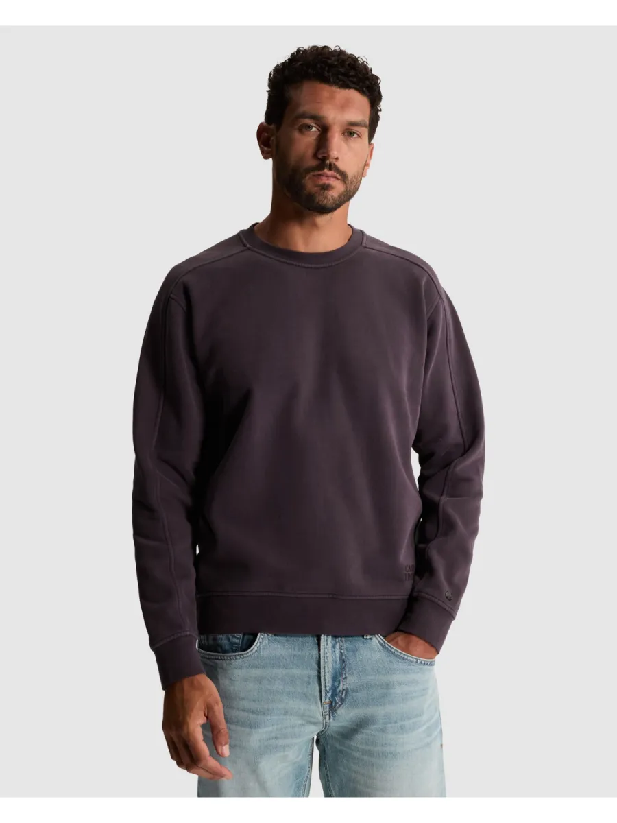 CAST IRON-Crewneck relaxed fit peached overd-CSW2609442-4163 Nightshade-PAARS