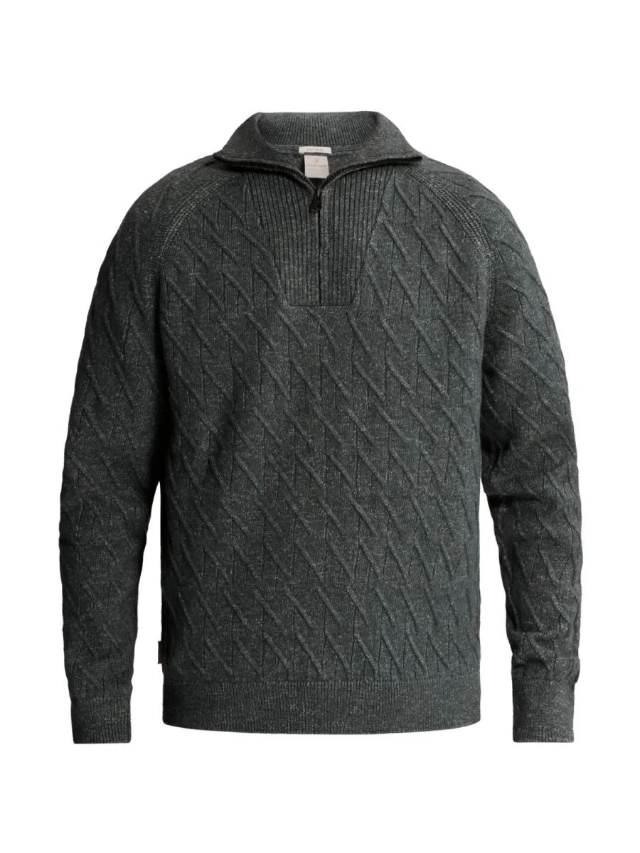CAST IRON-Half zip collar regular fit cotton-CKW2610348-9024 Lunar rock-GRIJS