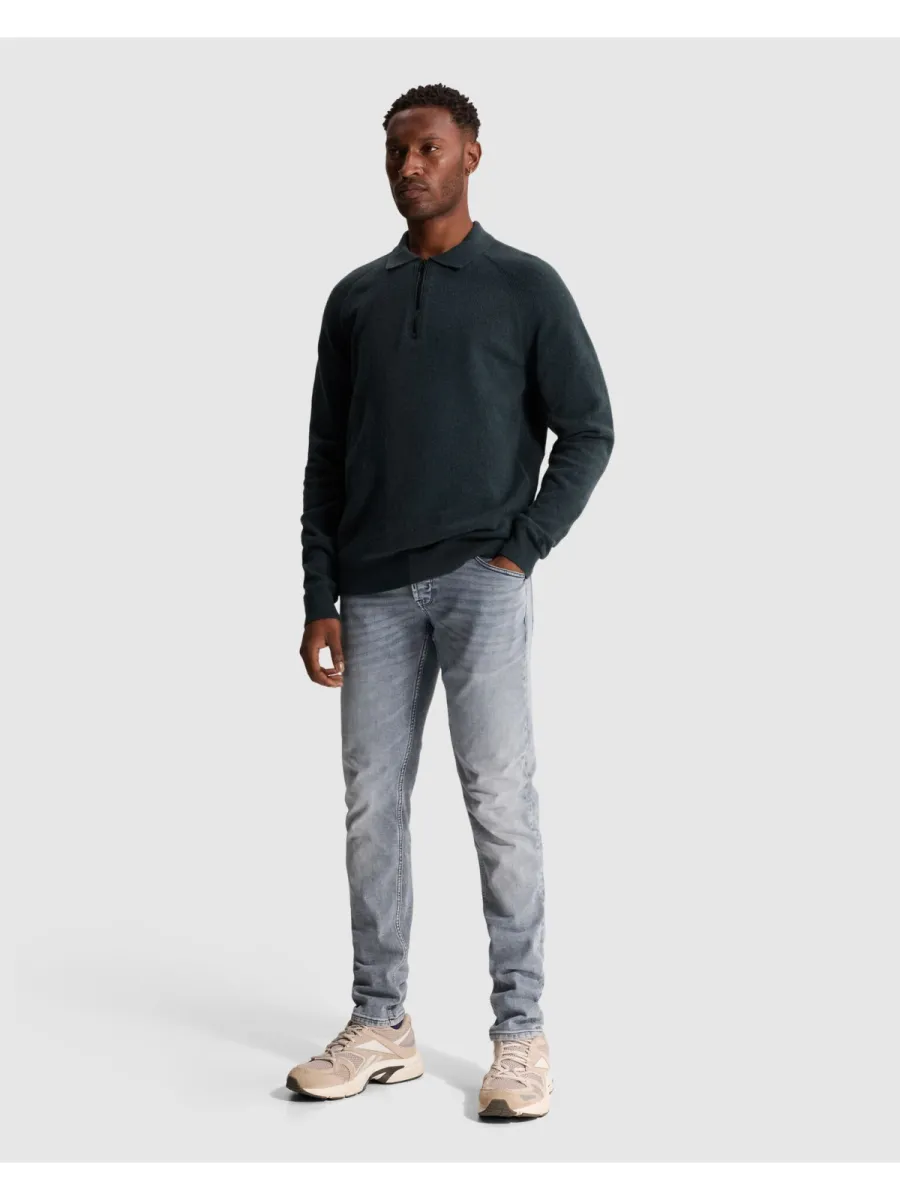 cast-iron-long-sleeve-polo-shirt-regular-fit-ckw2610342-9076-dark-slate-grijs-3 CAST IRON-Long sleeve polo shirt regular fit-CKW2610342-9076 Dark slate-GRIJS