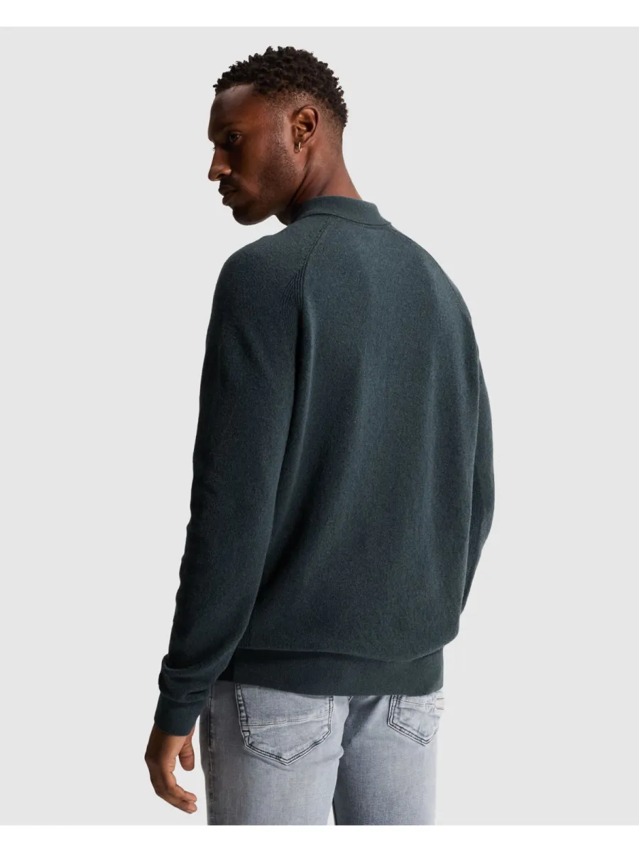 cast-iron-long-sleeve-polo-shirt-regular-fit-ckw2610342-9076-dark-slate-grijs-4 CAST IRON-Long sleeve polo shirt regular fit-CKW2610342-9076 Dark slate-GRIJS